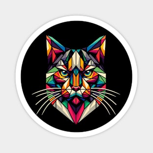 A Geometric Colorful Cat design Magnet